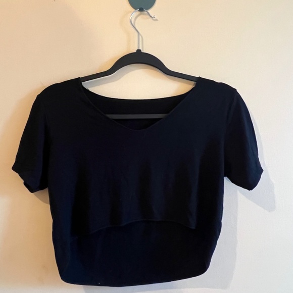 Crop V-Neck Tee - Picture 1 of 3